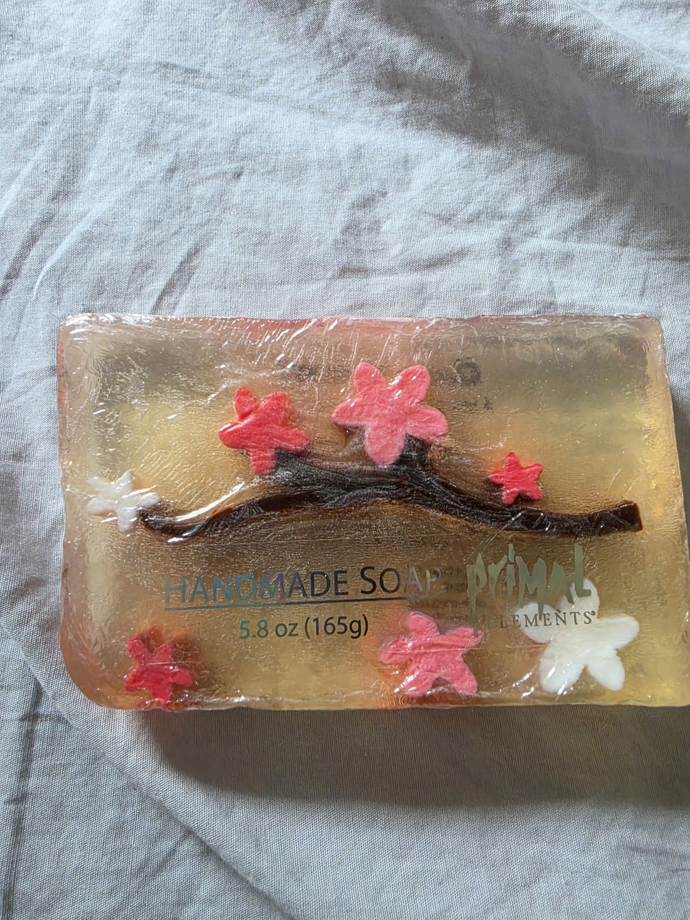 Handmade Floral Clear Soap Bar — Pink Blossom
